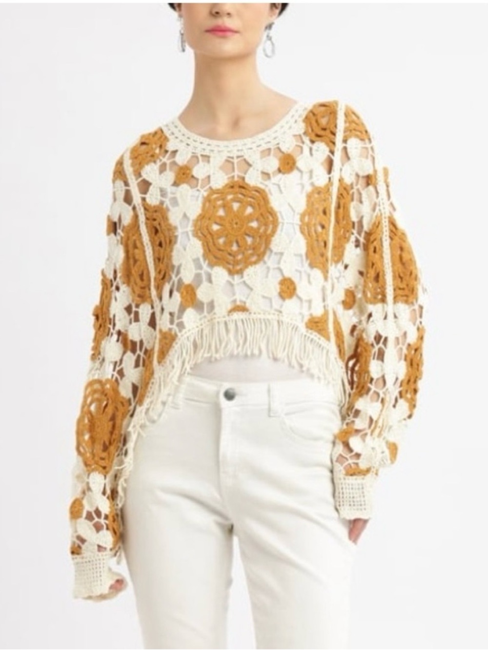 Crochet Fringe Sweater - Picture 1 of 14